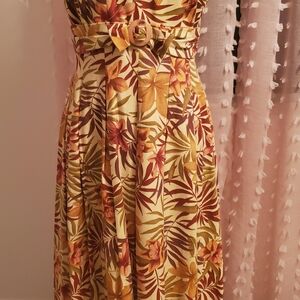 Liz Claiborne Yellow Flower Print Sundress, Sz 4